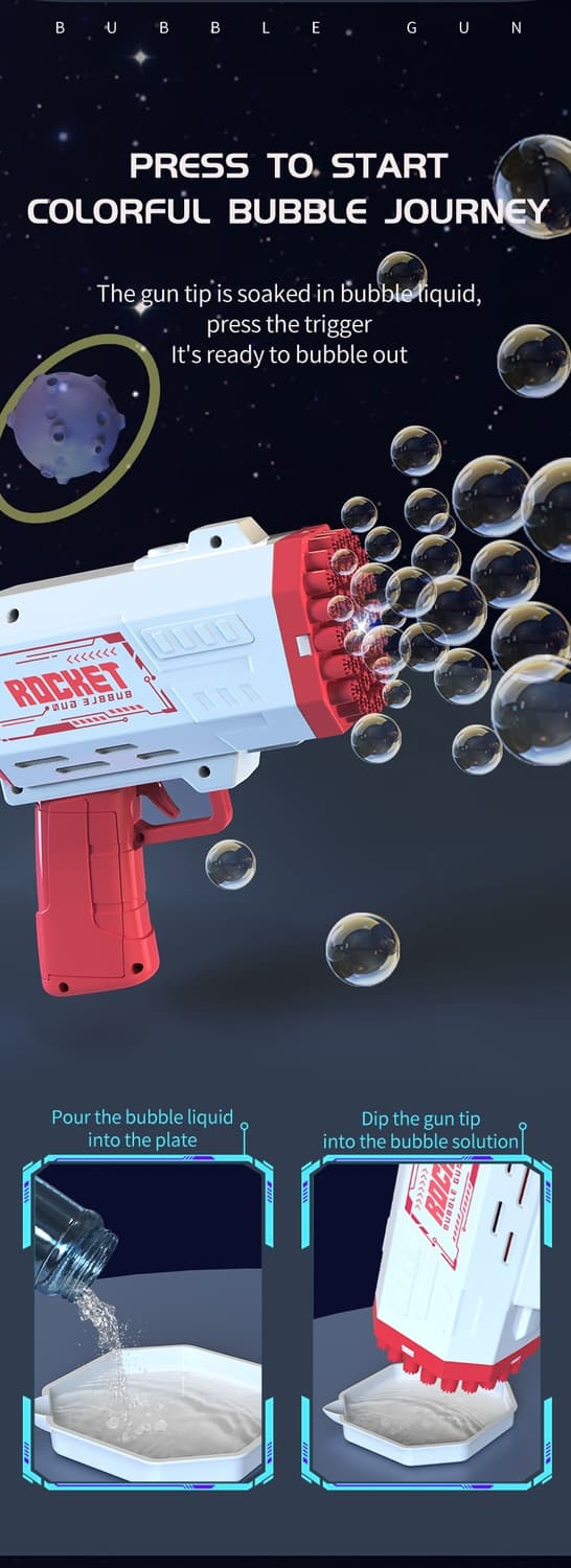 40-håls bubbelpistol för barn - fest och bröllop