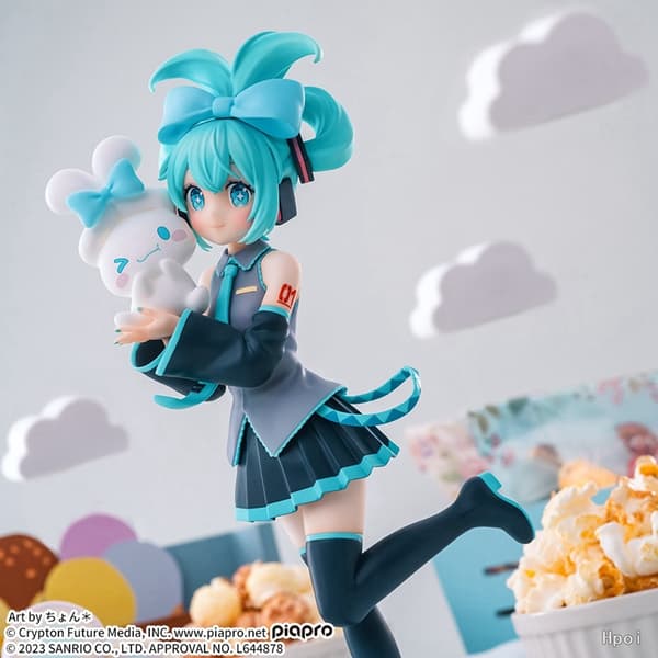 1kpl 20 cm/7,87 tuuman Hatsune Miku X Cinnamoroll Anime Figuuri Kawaii Miku Toimintafiguuri PVC aikuisten mallisto Nukkelelut Lahjat