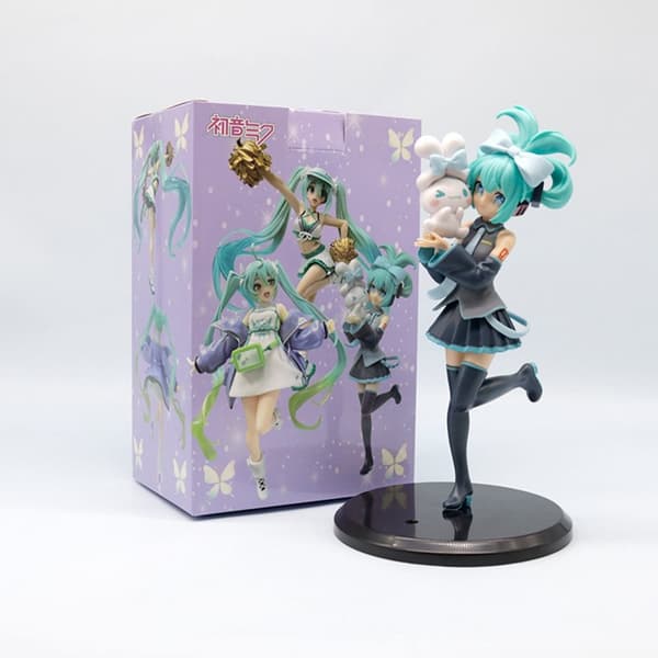 1kpl 20 cm/7,87 tuuman Hatsune Miku X Cinnamoroll Anime Figuuri Kawaii Miku Toimintafiguuri PVC aikuisten mallisto Nukkelelut Lahjat