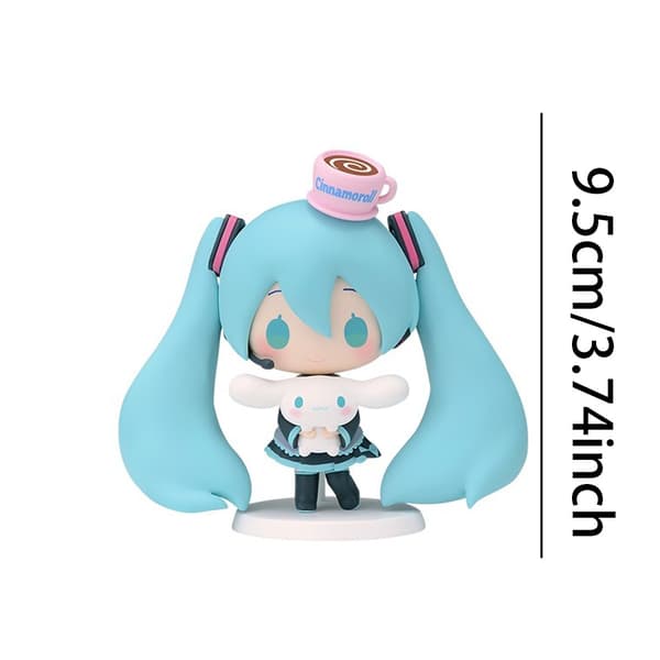 1kpl 20 cm/7,87 tuuman Hatsune Miku X Cinnamoroll Anime Figuuri Kawaii Miku Toimintafiguuri PVC aikuisten mallisto Nukkelelut Lahjat