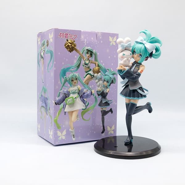 1kpl 20 cm/7,87 tuuman Hatsune Miku X Cinnamoroll Anime Figuuri Kawaii Miku Toimintafiguuri PVC aikuisten mallisto Nukkelelut Lahjat