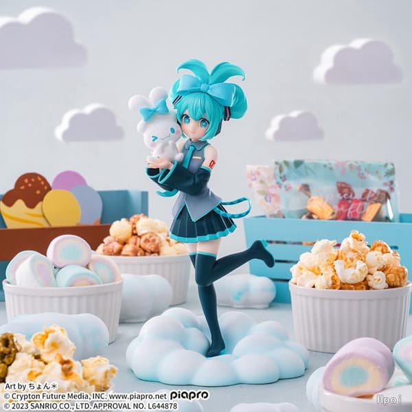 1kpl 20 cm/7,87 tuuman Hatsune Miku X Cinnamoroll Anime Figuuri Kawaii Miku Toimintafiguuri PVC aikuisten mallisto Nukkelelut Lahjat