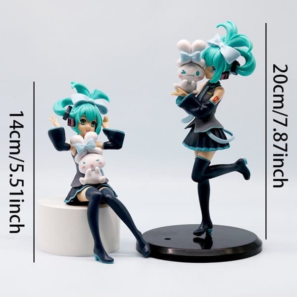 1kpl 20 cm/7,87 tuuman Hatsune Miku X Cinnamoroll Anime Figuuri Kawaii Miku Toimintafiguuri PVC aikuisten mallisto Nukkelelut Lahjat