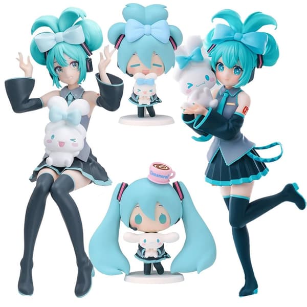 1kpl 20 cm/7,87 tuuman Hatsune Miku X Cinnamoroll Anime Figuuri Kawaii Miku Toimintafiguuri PVC aikuisten mallisto Nukkelelut Lahjat 20cm No Box