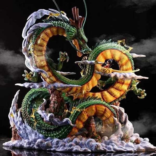 24 cm Dragon Ball Anime Figuuri Shenron Figuuri Goku ja Shenron Figuuri Malli Pvc Patsas Nukkekokoelma Huonelelu Lahjat