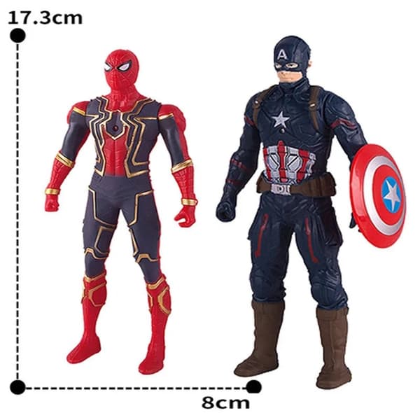 17 cm Marvel Spiderman malli Anime Toimintahahmot Spider-man Captainironman Valoisat lasten lelut Koristenuket Lahjat
