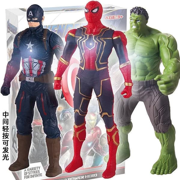 17 cm Marvel Spiderman malli Anime Toimintahahmot Spider-man Captainironman Valoisat lasten lelut Koristenuket Lahjat