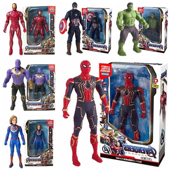 17 cm Marvel Spiderman malli Anime Toimintahahmot Spider-man Captainironman Valoisat lasten lelut Koristenuket Lahjat