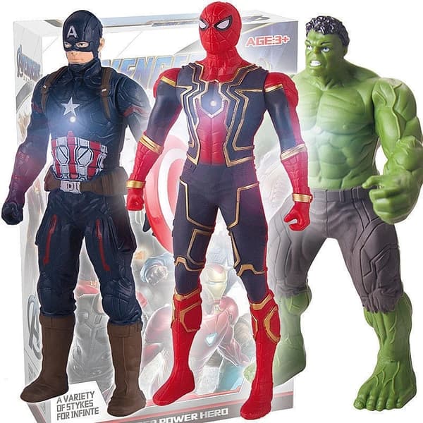 17 cm Marvel Spiderman malli Anime Toimintahahmot Spider-man Captainironman Valoisat lasten lelut Koristenuket Lahjat
