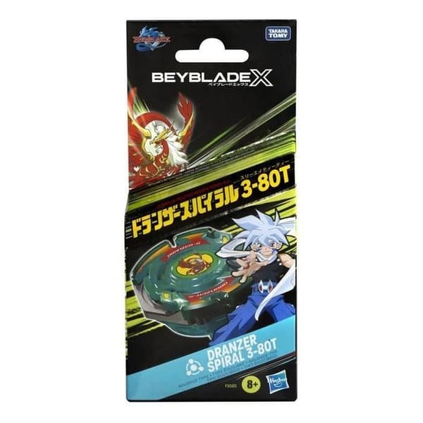 Beyblade X Dranzer Spiral 3-80T Anniversary X-Over -hyrrä ja laukaisin, irrotettava hyrrä, leluja lapsille 8+ vuotta