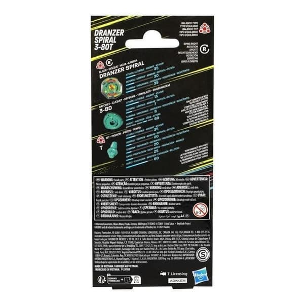 Beyblade X Dranzer Spiral 3-80T Anniversary X-Over -hyrrä ja laukaisin, irrotettava hyrrä, leluja lapsille 8+ vuotta