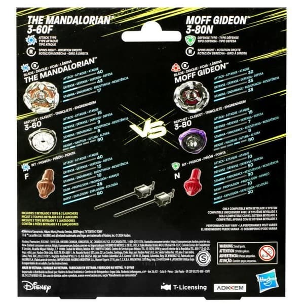 Beyblade X Multipack Toupie The Mandalorian 3-60F vs. Moff Gideon 3-80N, Star Wars, Alder 8