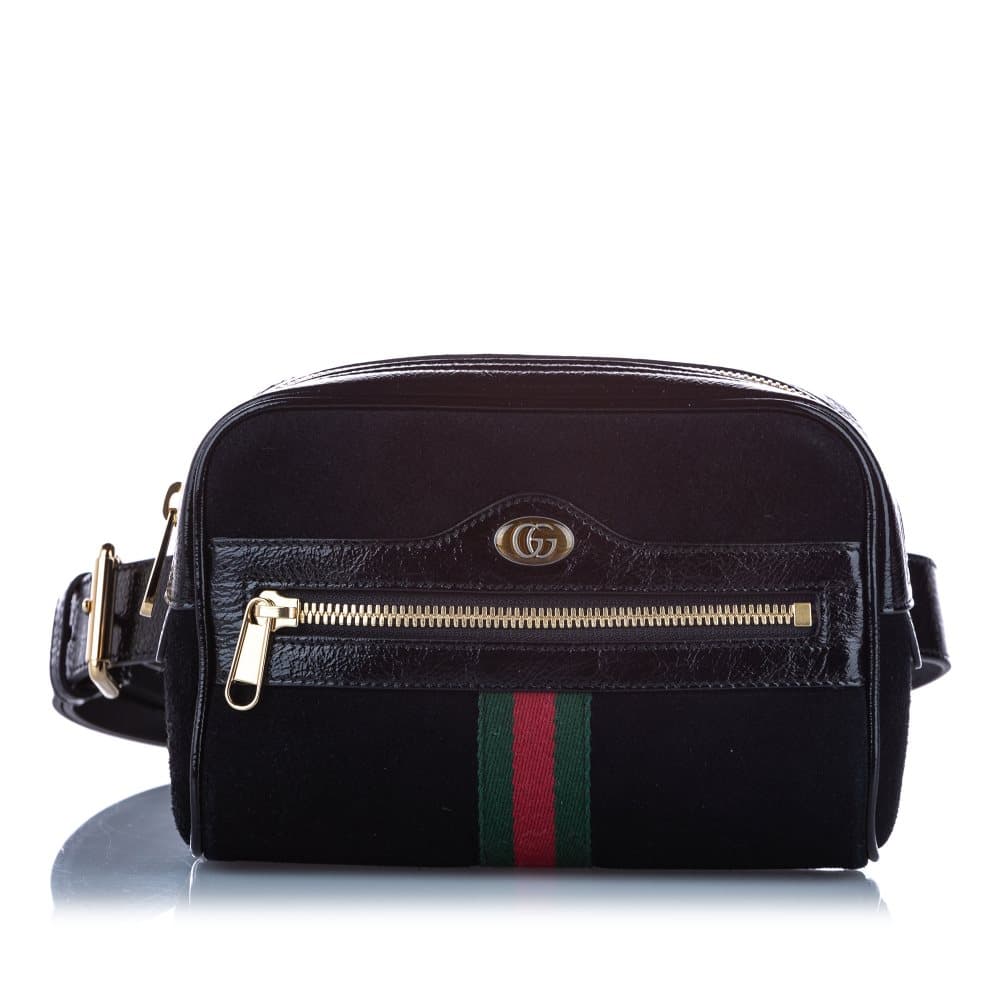 Gucci Small Ophidia Suede Belt Bag Black