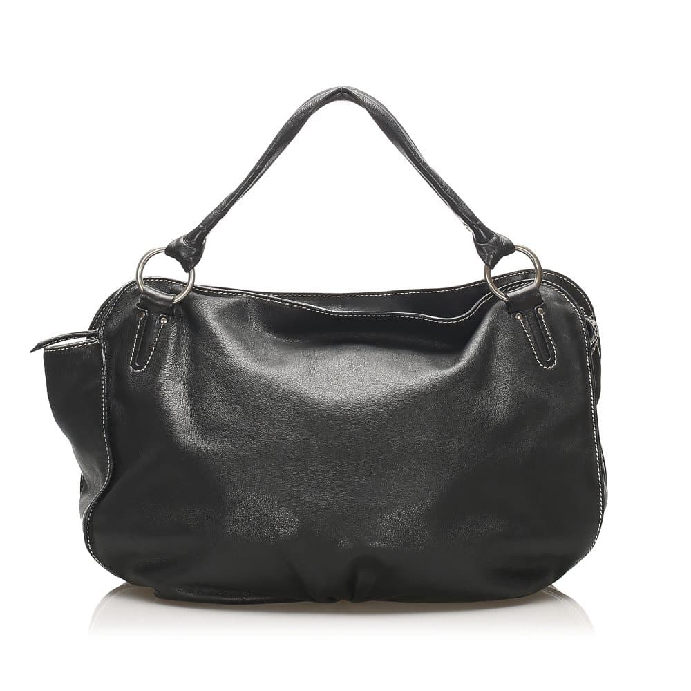 Celine Bittersweet Leather Hobo Bag Black