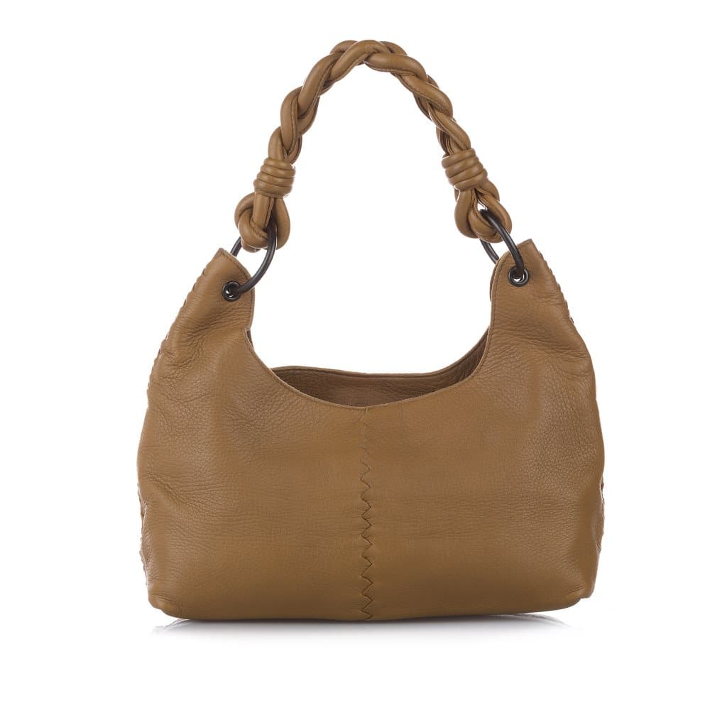 Bottega Veneta Intrecciato Leather Shoulder Bag Brown