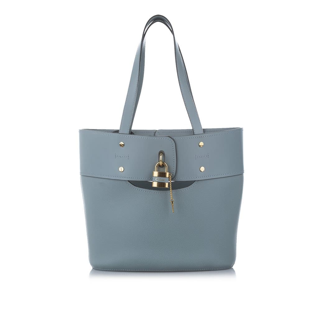 Pre-owned Chloe Aby Leather Bucket Bag Blue