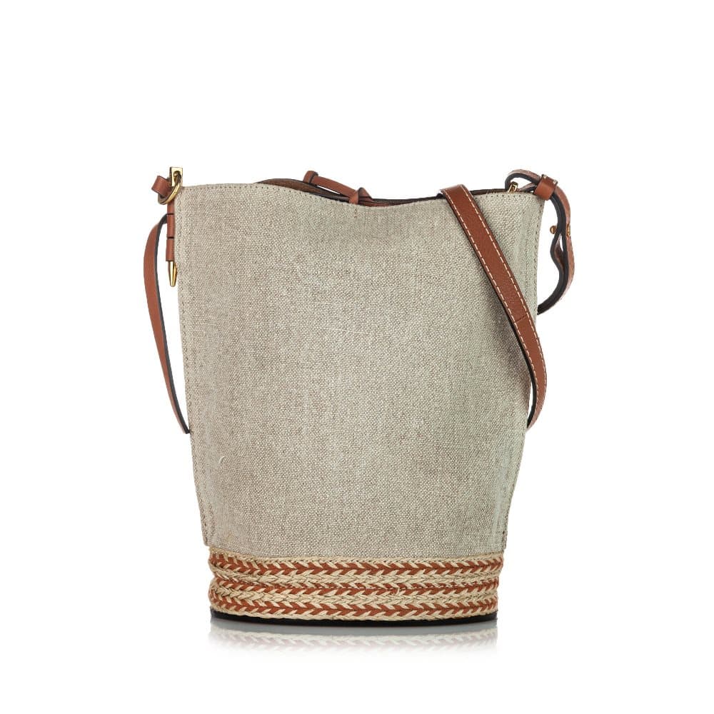 Pre-owned Loewe Raffia Bucket Bag Brown