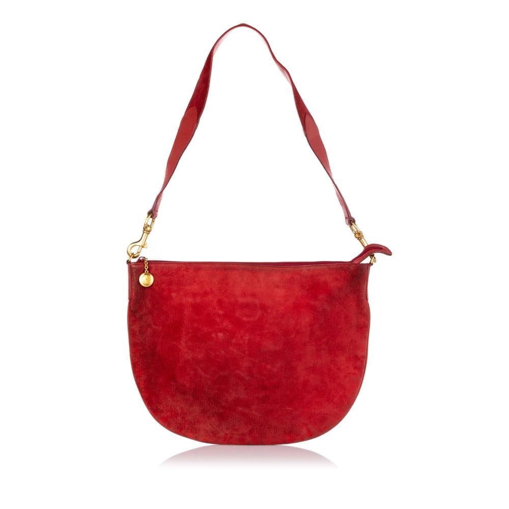 Pre-owned Gucci Suede Hobo Bag Red