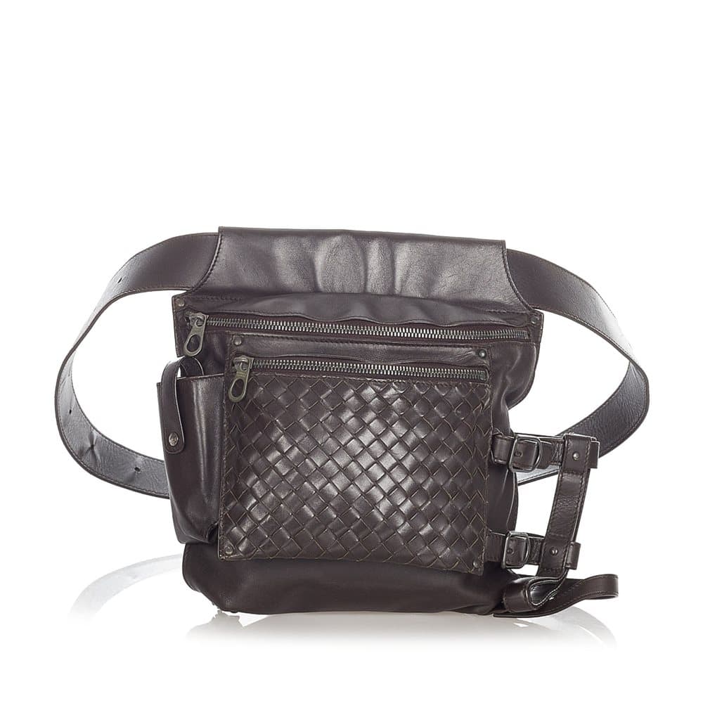 Pre-owned Bottega Veneta Intrecciato Leather Belt Bag Brown