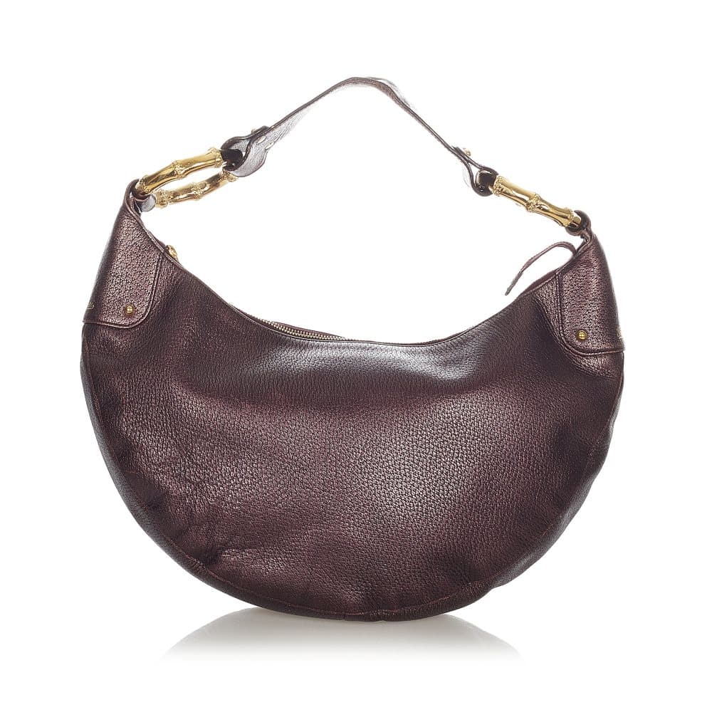 Pre-owned Gucci Bamboo Ring Leather Hobo Bag Red