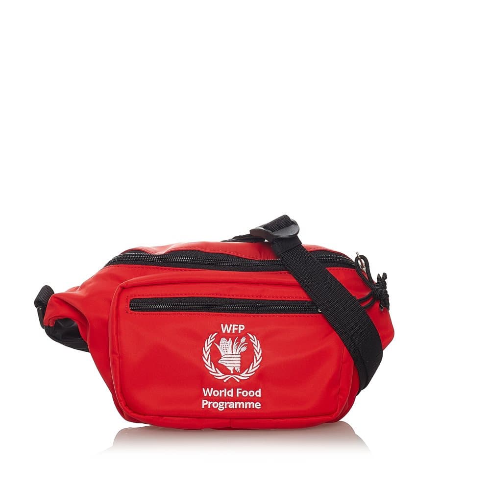 Pre-owned Balenciaga World Food Programme Nylon Belt Bag Red