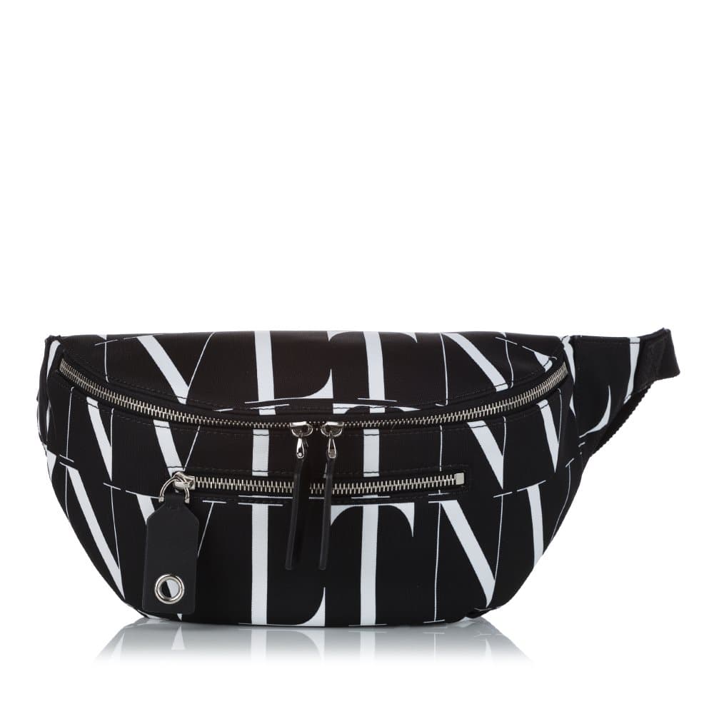 Pre-owned Valentino VLTN Times Nylon Belt Bag Black