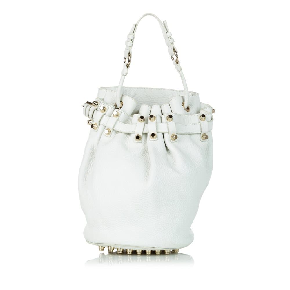 Pre-owned Alexander Wang Diego Leather Bucket Bag White
