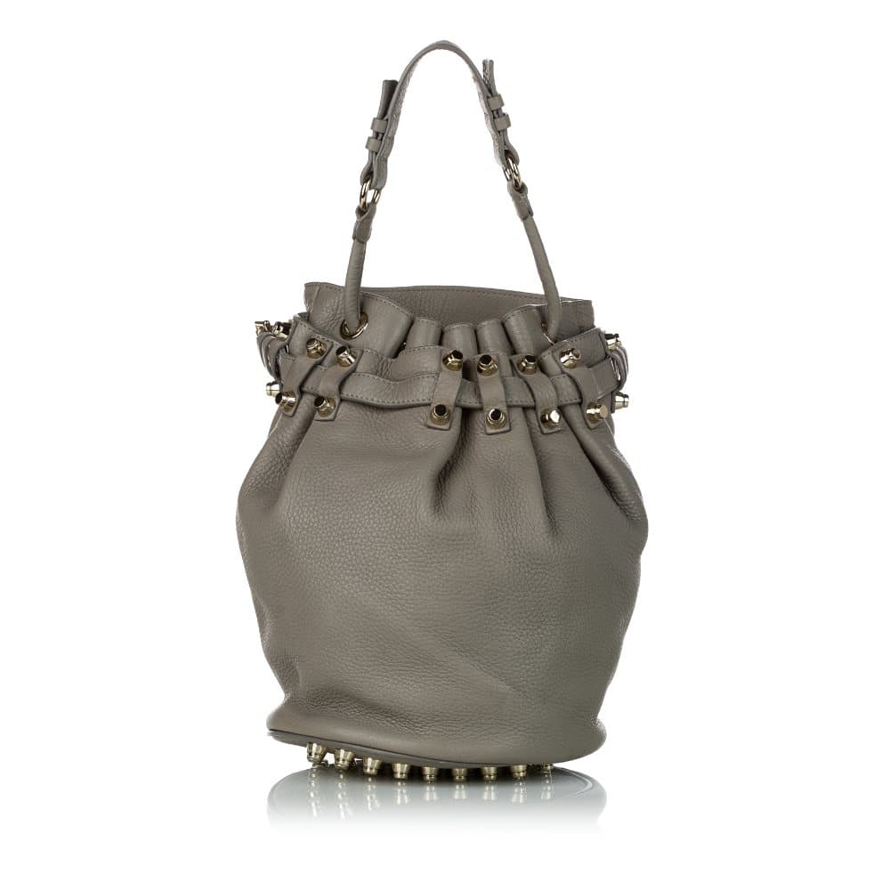 Pre-owned Alexander Wang Diego Leather Bucket Bag Gray