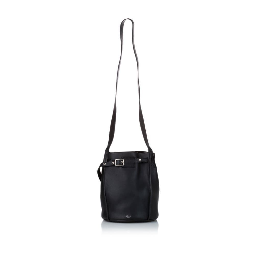 Pre-owned Celine Big Leather Bucket Bag Black