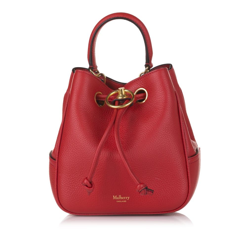 Pre-owned Mulberry Hampstead Leather Bucket Bag Red
