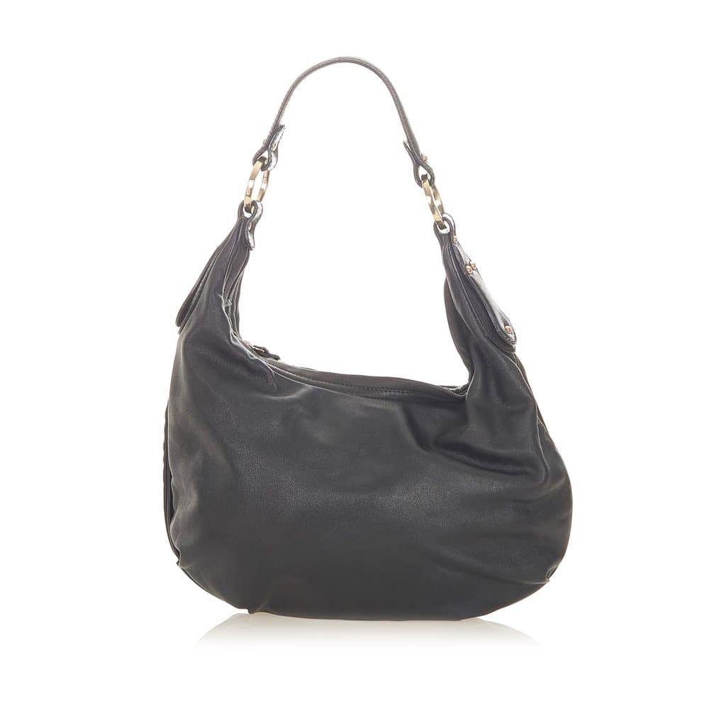 Pre-owned Fendi Leather Hobo Bag Black