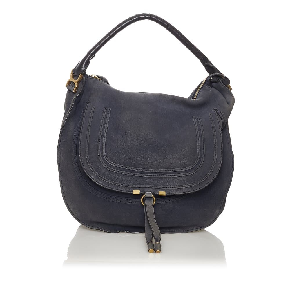 Pre-owned Chloe Marcie Leather Hobo Bag Blue