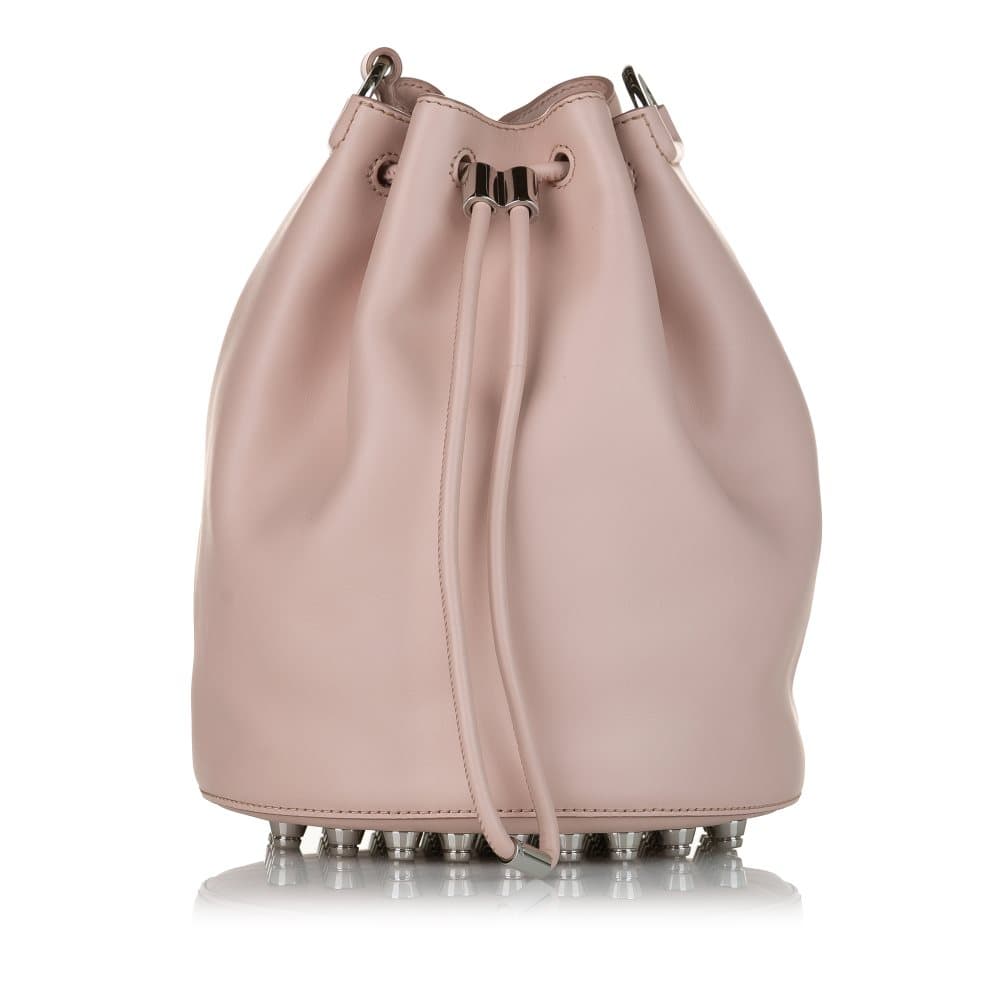 Pre-owned Alexander Wang Diego Leather Drawstring Alpha Bucket Bag Pink