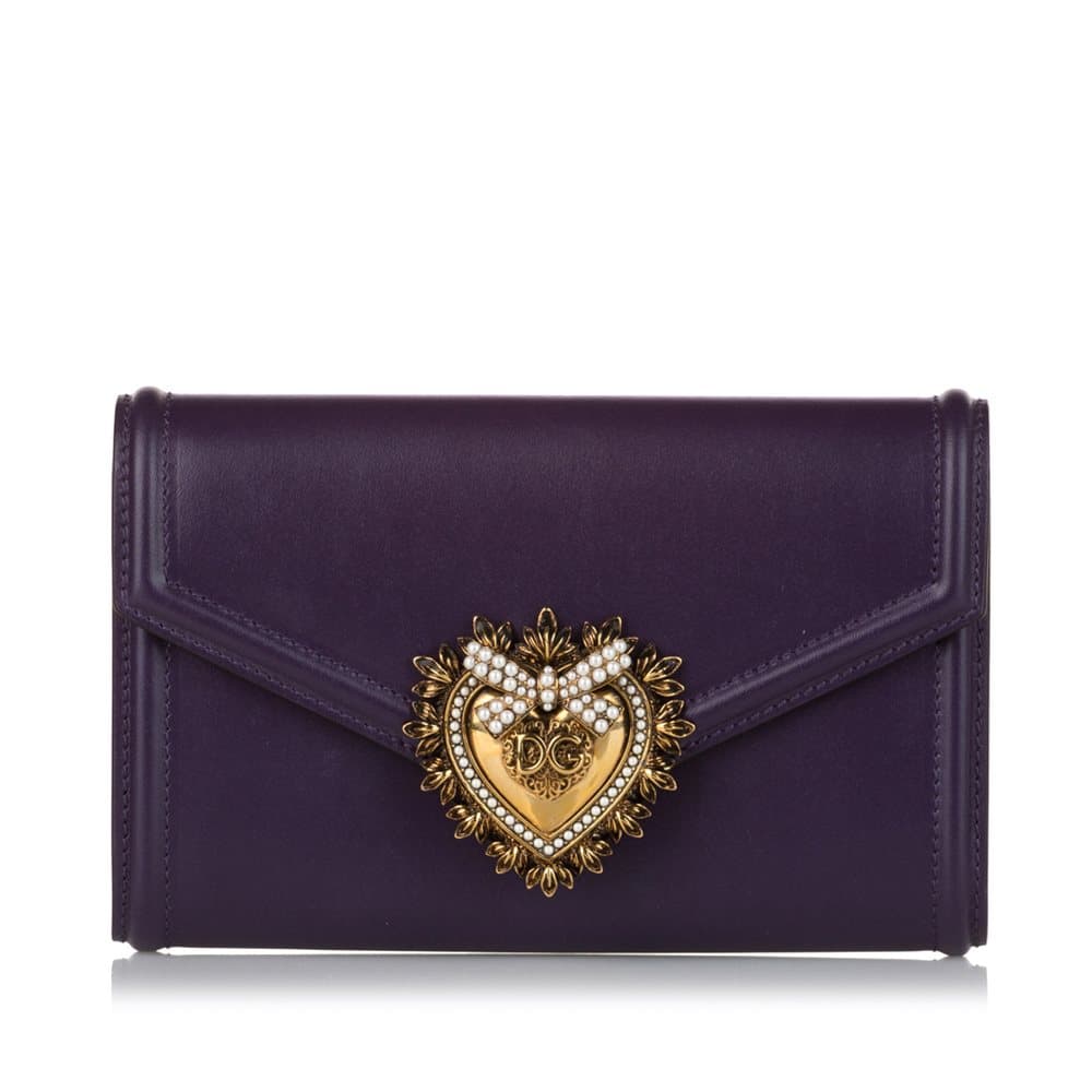 Pre-owned Dolce&Gabbana Devotion Leather Belt Bag Purple