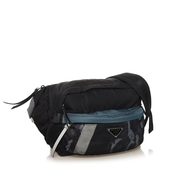 Pre-owned Prada Tessuto Camouflage Belt Bag Black