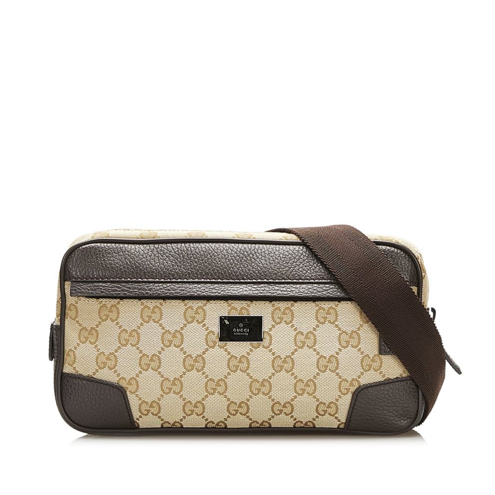 Pre-owned Gucci GG Supreme Belt Bag Brown