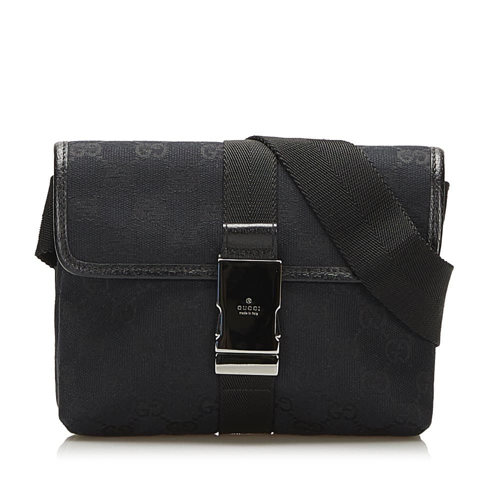 Pre-owned Gucci GG Canvas Belt Bag Black