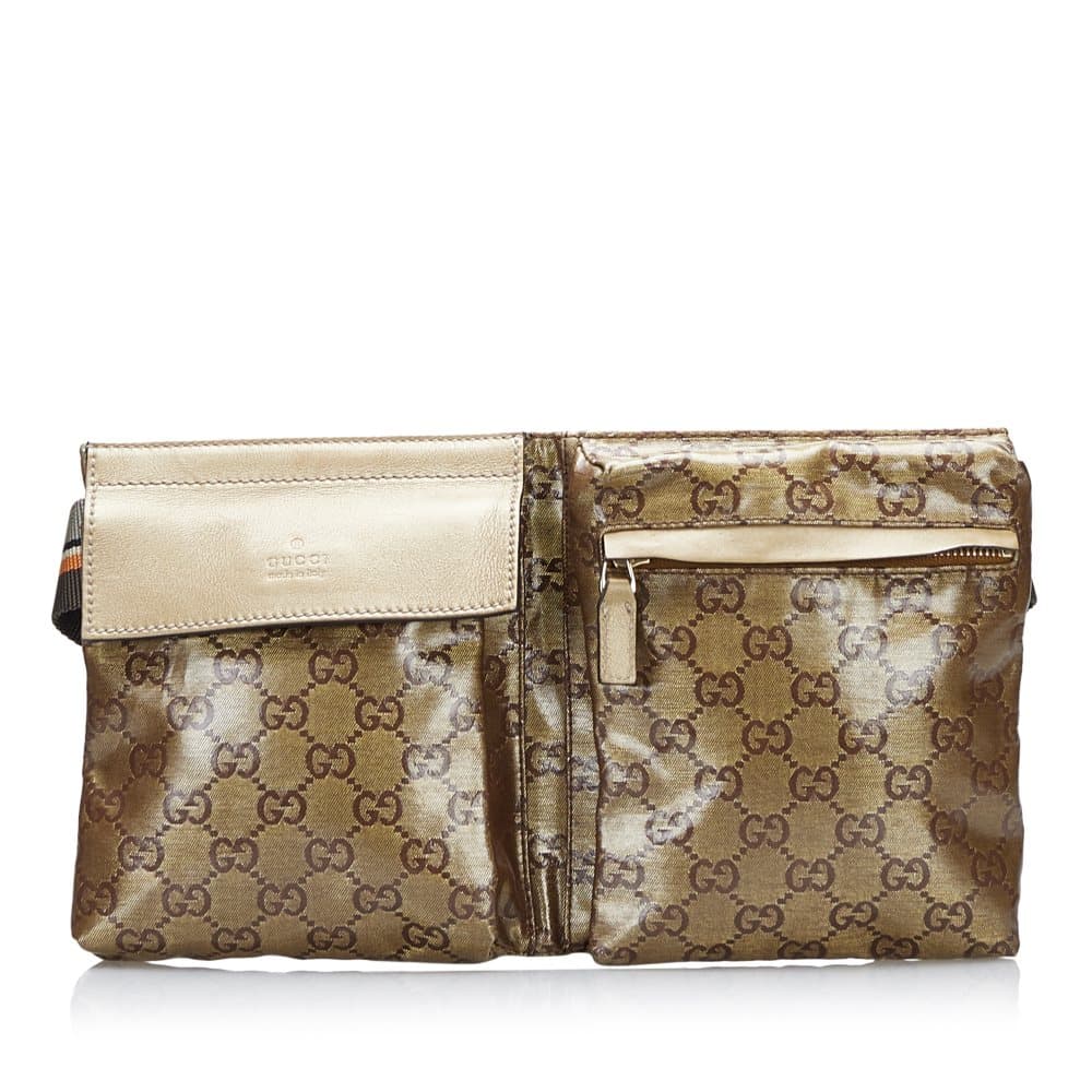Pre-owned Gucci GG Crystal Belt Bag Brown