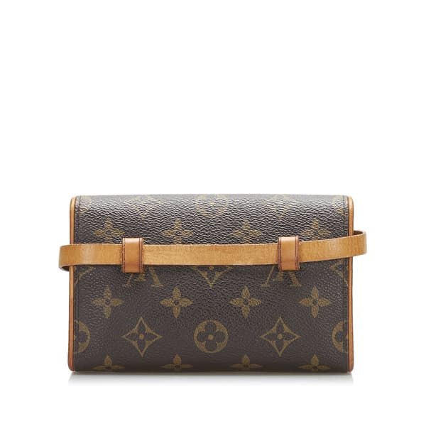 Pre-owned Louis Vuitton Monogram Pochette Florentine Brown
