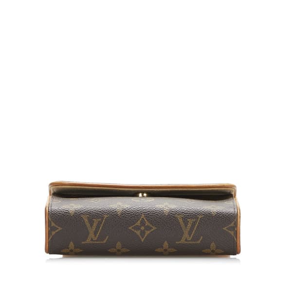 Pre-owned Louis Vuitton Monogram Pochette Florentine Brown