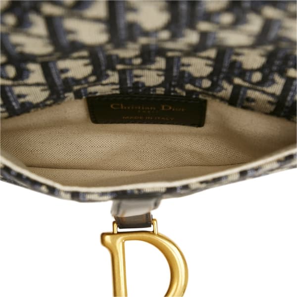 Pre-owned Dior Oblique Canvas Saddle Belt Bag Blue