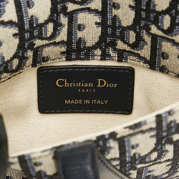 Pre-owned Dior Oblique Canvas Saddle Belt Bag Blue
