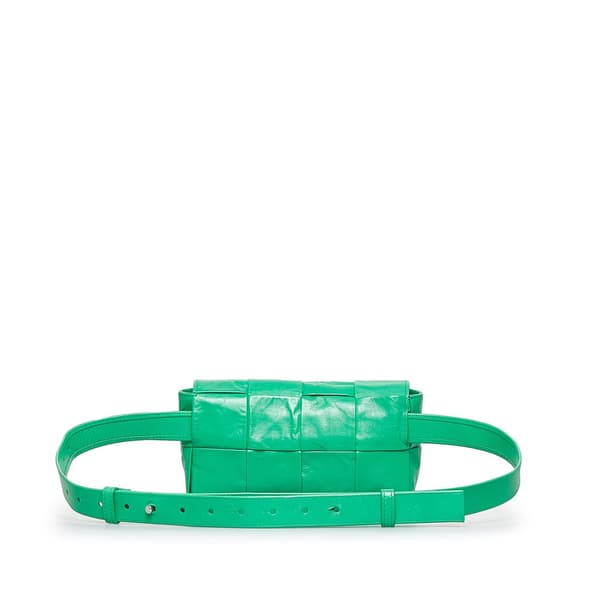Pre-owned Bottega Veneta Mini Nappa Intrecciato Cassette Belt Bag Green