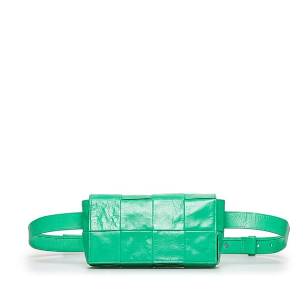 Pre-owned Bottega Veneta Mini Nappa Intrecciato Cassette Belt Bag Green