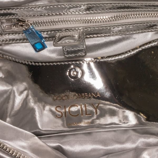 Pre-owned Dolce & Gabbana Miss Sicily Belt Bag Silver