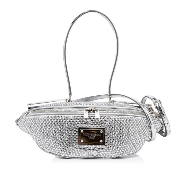 Pre-owned Dolce & Gabbana Miss Sicily Belt Bag Silver