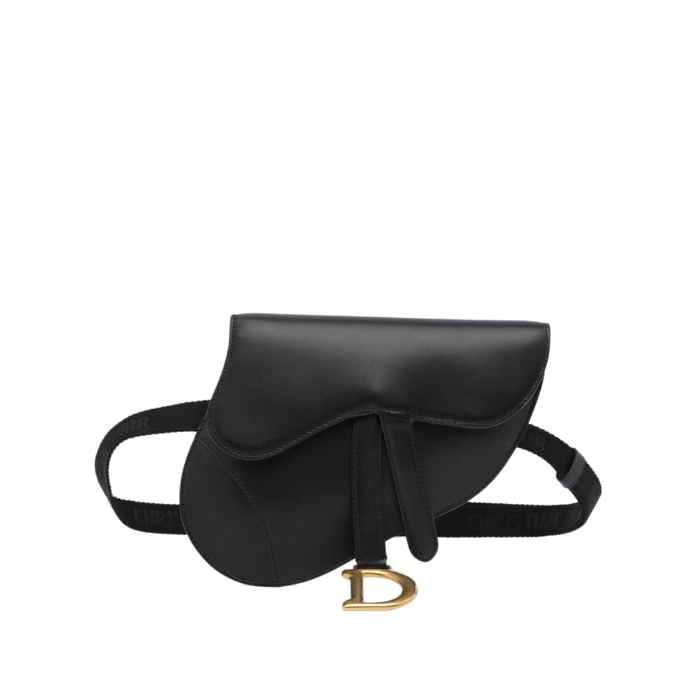 Preowned Dior Leather Saddle Belt Bag Black CDON