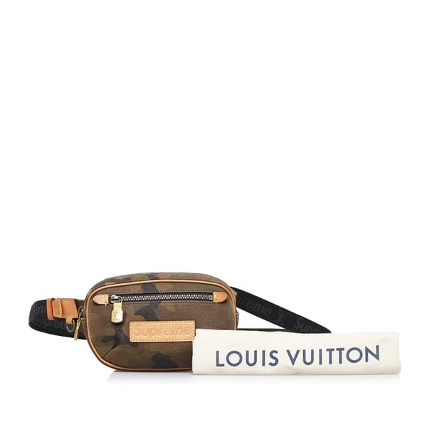 Pre-owned Louis Vuitton Supreme Camouflage Bum Bag PM Brown
