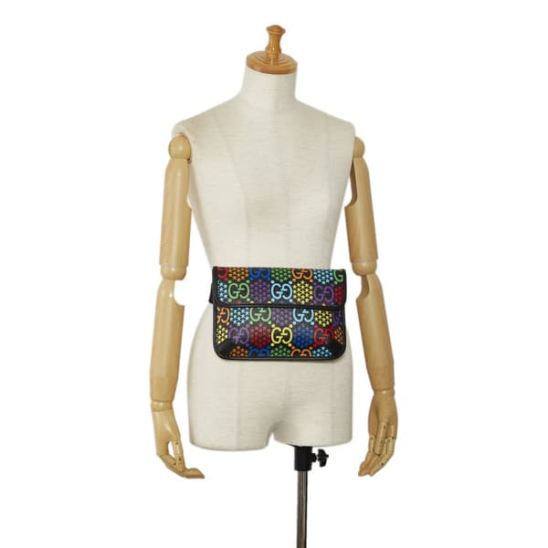 Pre-owned Gucci GG Supreme Psychedelic Belt Bag Black