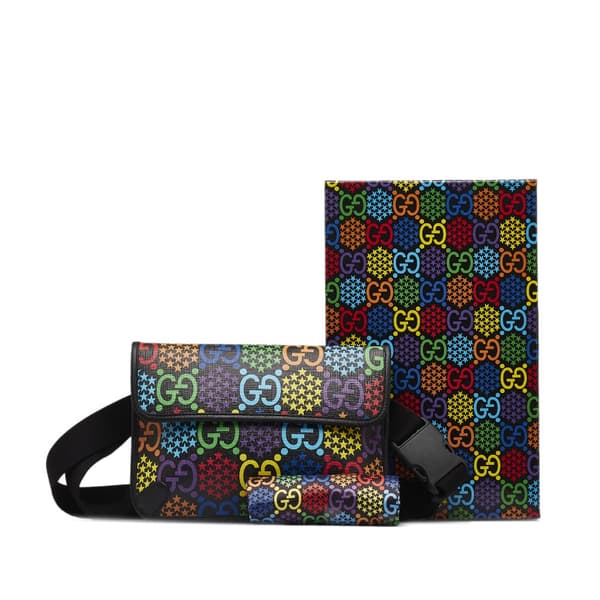 Pre-owned Gucci GG Supreme Psychedelic Belt Bag  Black